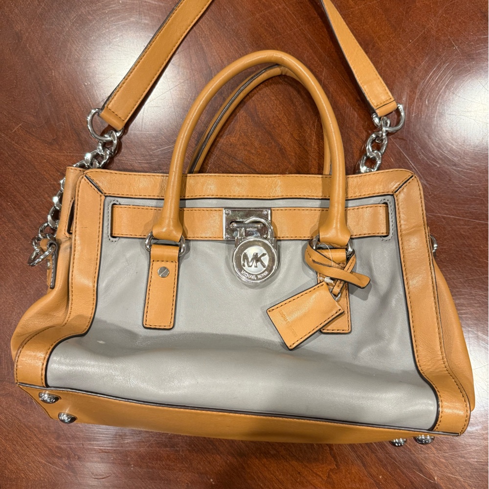 Michael Kors Tan and Gray Satchel